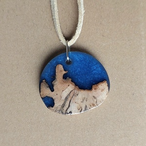 Kék műgyanta rózsagyökér nyaklánc, Ékszer, Nyaklánc, Medálos nyaklánc, Ékszerkészítés, MESKA