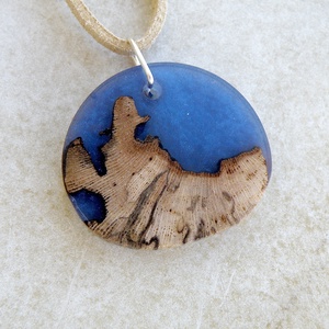 Kék műgyanta rózsagyökér nyaklánc - ékszer - nyaklánc - medálos nyaklánc - Meska.hu