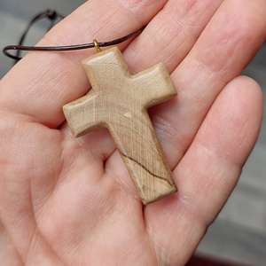 Kereszt nyaklánc olajfából, Ékszer, Nyaklánc, Medálos nyaklánc, Ékszerkészítés, MESKA