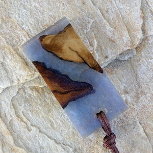 Olajfa szeletek és kék műgyanta nyaklánc - ékszer - nyaklánc - medálos nyaklánc - Meska.hu