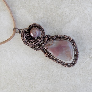 Drót nyaklánc jáspis ásvány kövekkel - ékszer - nyaklánc - medálos nyaklánc - Meska.hu