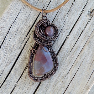 Drót nyaklánc jáspis ásvány kövekkel - ékszer - nyaklánc - medálos nyaklánc - Meska.hu