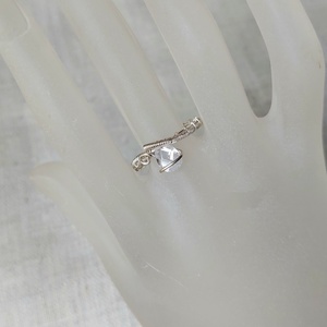 Ezüstözött gyűrű és fülbevaló swarovski kristállyal - ékszer - ékszerszett - Meska.hu