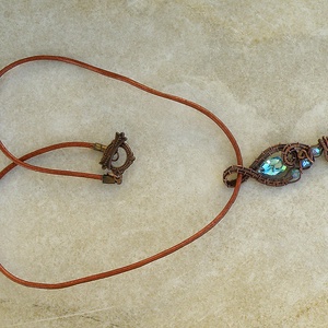 Vörösréz drót szett swarovski kristállyal - ékszer - ékszerszett - Meska.hu