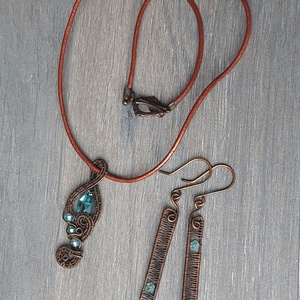 Vörösréz drót szett swarovski kristállyal, Ékszer, Ékszerszett, Ékszerkészítés, MESKA