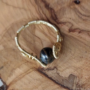 Sólyomszem drót gyűrű - ékszer - gyűrű - szoliter gyűrű - Meska.hu