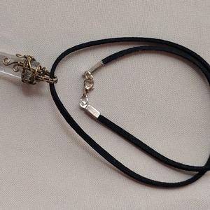 Antikolt alpakka nyaklánc hegyikristály ásvánnyal - ékszer - nyaklánc - medálos nyaklánc - Meska.hu