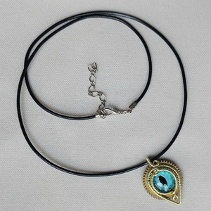 Steampunk stílusú sárkányszemes nyaklánc - ékszer - nyaklánc - medálos nyaklánc - Meska.hu