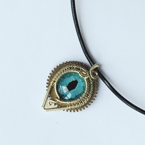 Steampunk stílusú sárkányszemes nyaklánc, Ékszer, Nyaklánc, Medálos nyaklánc, Ékszerkészítés, MESKA