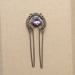 Antikolt alpakka hajtű swarovski kristállyal  - ruha & divat - hajdísz & hajcsat - hajcsat & hajtű - Meska.hu