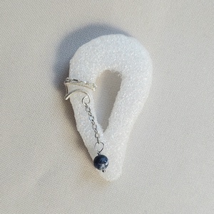 Láncos drót fülékszerek ásvány kövekkel - ékszer - fülbevaló - fülékszer - Meska.hu