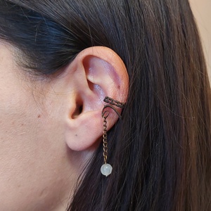 Láncos drót fülékszerek ásvány kövekkel, Ékszer, Fülbevaló, Fülékszer, Ékszerkészítés, MESKA