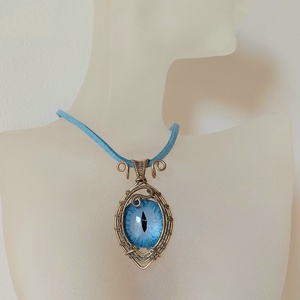 Sárkányszemes drót nyaklánc, Ékszer, Nyaklánc, Medálos nyaklánc, Ékszerkészítés, MESKA