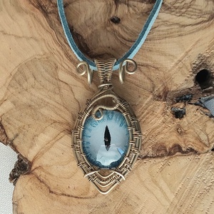 Sárkányszemes drót nyaklánc - ékszer - nyaklánc - medálos nyaklánc - Meska.hu