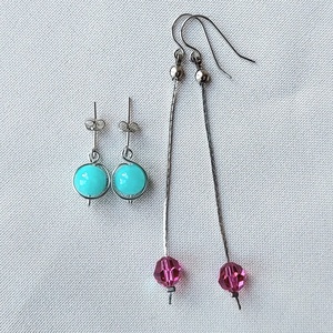 2 pár acél fülbevaló, Ékszer, Fülbevaló, Lógó fülbevaló, Ékszerkészítés, MESKA