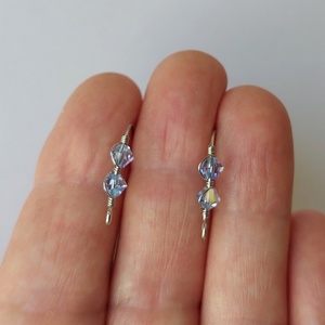 2 pár acél fülbevaló swarovski kristályokkal - ékszer - fülbevaló - lógó fülbevaló - Meska.hu