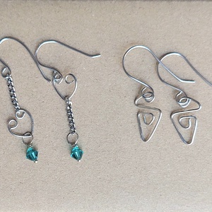 2 pár egyedi acél fülbevaló - Meska.hu