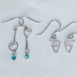 2 pár egyedi acél fülbevaló - ékszer - fülbevaló - lógó fülbevaló - Meska.hu