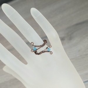 Vörösréz drót gyűrű swarovskival, Ékszer, Gyűrű, Vékony gyűrű, Ékszerkészítés, MESKA