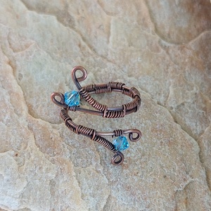 Vörösréz drót gyűrű swarovskival - ékszer - gyűrű - vékony gyűrű - Meska.hu