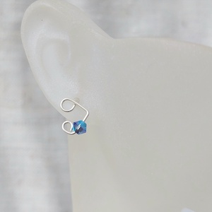 Sterling ezüst gyerek fülbevaló swarovski kristállyal - Meska.hu