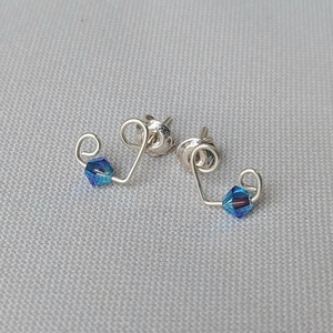 Sterling ezüst gyerek fülbevaló swarovski kristállyal - ékszer - fülbevaló - pötty fülbevaló - Meska.hu