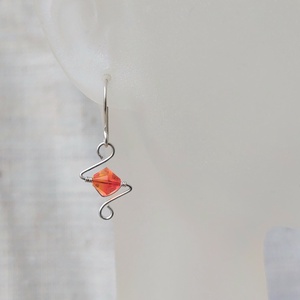 Sterling ezüst gyerek fülbevaló swarovski kristállyal - Meska.hu