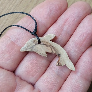 Olajfa delfin nyaklánc - ékszer - nyaklánc - medálos nyaklánc - Meska.hu