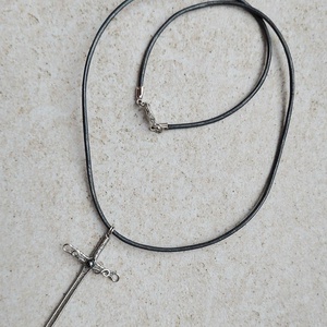 Acél kard férfi nyaklánc hematit kővel - ékszer - nyaklánc - medálos nyaklánc - Meska.hu