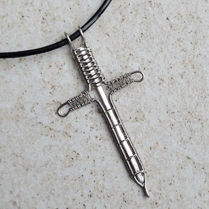 Acél és alumínium drót kard férfi nyaklánc - ékszer - nyaklánc - medálos nyaklánc - Meska.hu