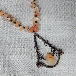 Vörösréz és karneol ékszer szett - ékszer - ékszerszett - Meska.hu