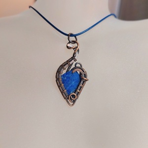 Kisebb vörösréz nyaklánc lápis lazuli ásvánnyal - Meska.hu