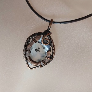 Pici vörösréz lány nyaklánc achát ásvánnyal - ékszer - nyaklánc - medálos nyaklánc - Meska.hu