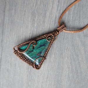 Fa, műgyanta és drót nyaklánc - ékszer - nyaklánc - hosszú nyaklánc - Meska.hu