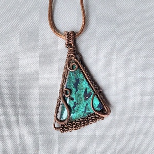 Fa, műgyanta és drót nyaklánc - ékszer - nyaklánc - hosszú nyaklánc - Meska.hu