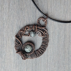 Vörösréz drótékszer szett szezám jáspis ásvánnyal - ékszer - ékszerszett - Meska.hu