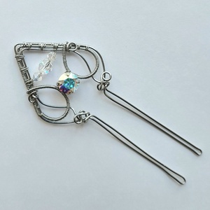 Acél hajtű swarovski kristályokkal - ruha & divat - hajdísz & hajcsat - hajcsat & hajtű - Meska.hu