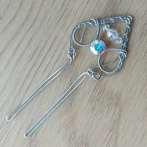 Acél hajtű swarovski kristályokkal - ruha & divat - hajdísz & hajcsat - hajcsat & hajtű - Meska.hu