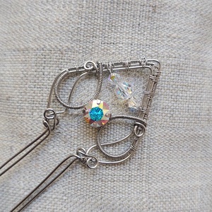 Acél hajtű swarovski kristályokkal - ruha & divat - hajdísz & hajcsat - hajcsat & hajtű - Meska.hu