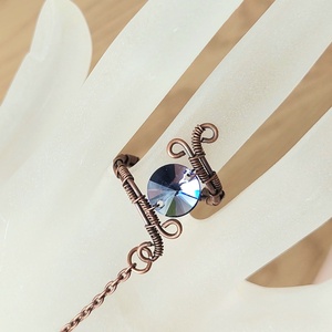 Keleti stílusú réz kézékszer swarovski kristállyal - ékszer - karkötő - kézfej karkötő - Meska.hu