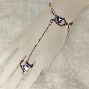 Keleti stílusú réz kézékszer swarovski kristállyal - Meska.hu