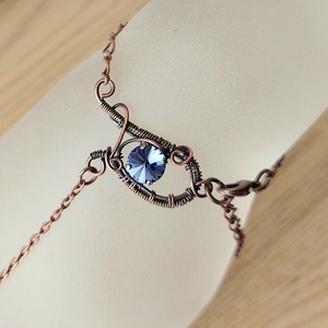 Keleti stílusú réz kézékszer swarovski kristállyal - ékszer - karkötő - kézfej karkötő - Meska.hu