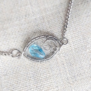 Valami kék az esküvőre acél karkötő  - ékszer - karkötő - karkötő medállal - Meska.hu