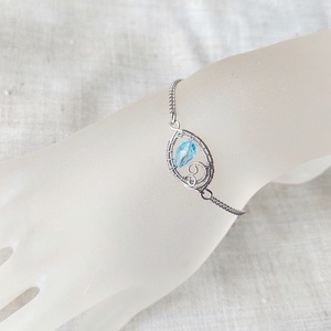 Valami kék az esküvőre acél karkötő  - ékszer - karkötő - karkötő medállal - Meska.hu