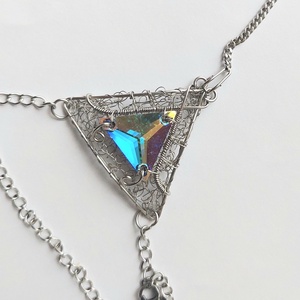 Színjátszó swarovski köves acél kézékszer - ékszer - karkötő - kézfej karkötő - Meska.hu