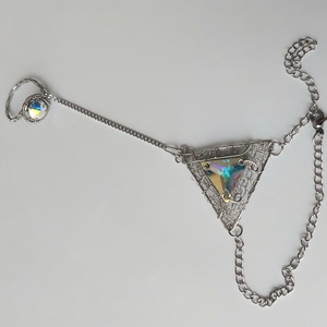 Színjátszó swarovski köves acél kézékszer - ékszer - karkötő - kézfej karkötő - Meska.hu