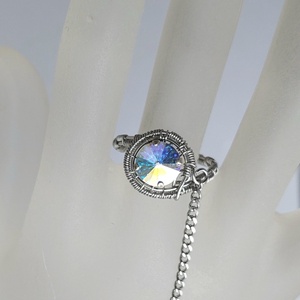 Színjátszó swarovski köves acél kézékszer - ékszer - karkötő - kézfej karkötő - Meska.hu