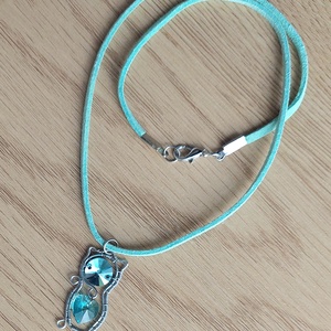 Acél macska nyaklánc swarovski kristályokkal - ékszer - nyaklánc - medálos nyaklánc - Meska.hu