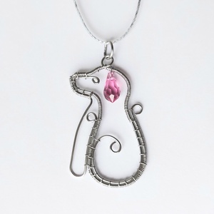 Acél kutya nyaklánc swarovski kristállyal - ékszer - nyaklánc - medálos nyaklánc - Meska.hu