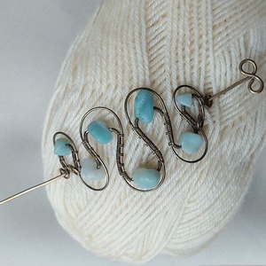 Antikolt alpakka hajtű amazonit ásvány kövekkel - Meska.hu